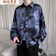 襯衫 花襯衫 長袖襯衫 韓版襯衫 顯瘦碎花緊身潮流設計感免燙帥氣印花 休閒襯衫 襯衫男 歷史價格詳細信息