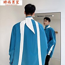 撞色襯衫男秋季上衣純棉四季開衫長袖休閑外套拼接夏季百搭外穿潮 歷史價格詳細信息