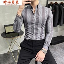新款時尚男士長袖襯衫韓版大碼翻領休閑襯衫 歷史價格詳細信息