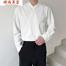 #男襯衫 秋季日系白色長袖襯衫男士韓版休閒襯衫春秋款痞帥男生高街風外套 歷史價格詳細信息
