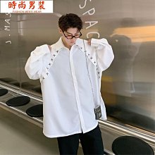 【襯衫】高級感刺繡潮男士長袖襯衫個性夜店青年修身寸衫時尚免燙襯衣服裝 歷史價格詳細信息