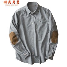 男長袖襯衫 春季新款 牛津紡長袖襯衫 男士純棉休閒襯衫 外套 男英倫 條紋灰白色襯衫潮-潮男服飾 歷史價格詳細信息