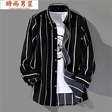 春季男長袖條紋襯衫青年韓版緊身成熟休閒寸潮流港風條形直條襯衫yizhizailus.my       10.11~時尚男裝 歷史價格詳細信息