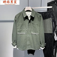韓版約工裝襯衫男 寬鬆休閒燈芯絨薄外套 杏色長袖襯衫 工作長袖襯衣  慵懶風 氣質 歷史價格詳細信息