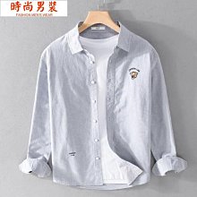 日系休閒襯衫 時尚寬鬆襯衫 秋季襯衫男長袖字母印花日系休閑寬松長袖港風痞帥工裝外套男裝PG605 歷史價格詳細信息