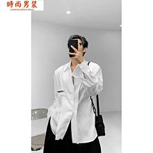 個性設計感襯衫男女馬甲拼接撞色兩件裝長袖項鍊高街bf潮小眾襯衣 歷史價格詳細信息