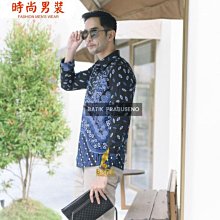 Batik 襯衫男士長袖光滑棉質酷 S3T7 修身男士成人質量最新款男現代衣服 Adem 主題 Slimfit S~時尚男裝 歷史價格詳細信息
