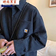 襯衫 日系復古燈芯絨長袖襯衫男寬鬆春裝襯衣C03 歷史價格詳細信息