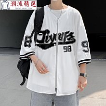 棒球衣 棒球襯衫 棒球衫 復古美式上衣 短袖 短袖襯衫 2024新款短袖棒球服女寬鬆韓版學生原宿bf百搭嘻哈薄款外套in-靚莎優選 歷史價格詳細信息