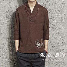 新品 男生棉麻七分袖襯衫 港風情侶立領襯衫 M-2XL日系男生襯衫 純色男生七分袖襯衫 男襯衣罩衫 男士襯衫外套 休閒襯 歷史價格詳細信息