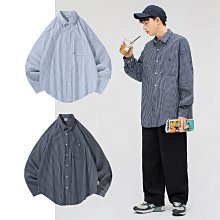 ∵ PRAY FOR FASHION ∴日系cityboy牛仔面料作舊水洗處理條紋長袖襯衫寬鬆廓型襯衫型外套 歷史價格詳細信息