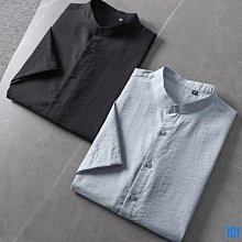 襯衫亨利領  休閒襯衫男 短袖襯衫   網紅襯衫男  時尚潮流襯衫男 亨利領襯衣  韓版寬鬆襯衫男 夏季襯衫 歷史價格詳細信息