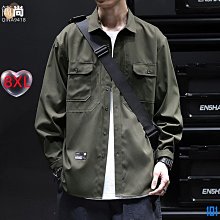 高級感長袖襯衫男寬松大碼加絨襯衣新款男裝加肥加大胖子工裝外套 歷史價格詳細信息