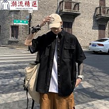 熱銷 港風襯衫男 工裝襯衫 短袖襯衫男 韓版襯衫 純色 休閒襯衣 雙口袋襯衫 潮流薄款五分袖襯衫 襯衫 素色襯衫-可開發票 歷史價格詳細信息
