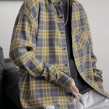 格子襯衫男長袖春秋休閑寬松襯衣男薄外套青少年夏季潮流百【超齡男裝】 價格比較,價格查詢,歷史價格詳細信息