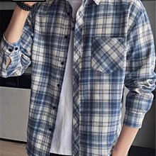 格子襯衫男長袖春秋休閑寬松襯衣男薄外套青少年夏季潮流百【超齡男裝】 歷史價格詳細信息
