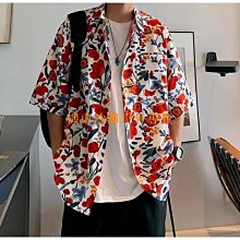 港風花襯衫 碎花短袖襯衫海邊度假情侶寬鬆襯衫【FIZZE】 歷史價格詳細信息