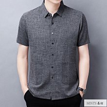 夏季薄款純色亞麻短袖襯衫外套男裝休閑棉麻襯衣麻布衣服外穿上衣-靚仔男裝 歷史價格詳細信息
