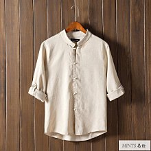 立領棉麻襯衫 唐裝男 亞麻長袖 上衣 漢服 中老年 復古 居士服 唐中式 歷史價格詳細信息