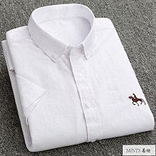 夏季男裝休閒短袖牛津紡襯衫舒適青年薄款純色簡約上衣男306 歷史價格詳細信息