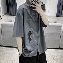 港風ins襯衫男短袖韓版純色工裝襯衣潮流夏季薄款五分半袖日系 歷史價格詳細信息