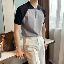 夏季時尚拼接短袖襯衫男潮寬松休閑百搭帥氣上衣青年純棉襯衣8915-靚仔男裝 歷史價格詳細信息