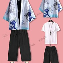 夏季男女中國風套裝印花孔明燈寬松五分袖披風復古漢服道袍三件套-雅怡尚品 歷史價格詳細信息