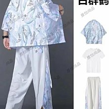 夏季男女中國風套裝印花孔明燈寬松五分袖披風復古漢服道袍三件套-雅怡尚品 歷史價格詳細信息