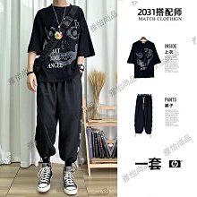 夏季新款男士短袖T恤衫長線耳機卡通圖案個性T恤半截袖打底衫男性衣服上衣T恤男裝休閒服裝-正正男裝 歷史價格詳細信息