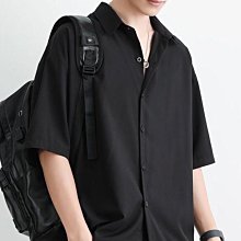 短袖襯衫男黑色冰絲薄款潮牌潮流休閑襯衣男寬松港風外套夏季半袖冰絲外套-kby科貝 歷史價格詳細信息