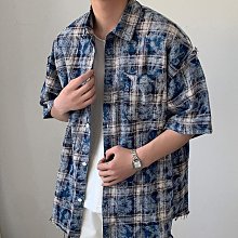 格子襯衫男設計感小眾痞帥外套ins潮牌秋季2022新款男裝長袖襯衣長袖襯衫牛仔 長袖t shirt 排汗 t恤 男生衣著 歷史價格詳細信息