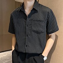 襯衫男 高級感條紋襯衫男長袖修身韓版潮流痞帥休閒襯衣商務正裝秋季寸衫 男士衣著 歷史價格詳細信息