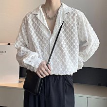 男裝高級感慵懶風燈芯絨襯衫男春秋季純色長袖休閒襯衣外套潮 歷史價格詳細信息
