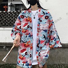 夏季浮世繪蓮花觀音日系短袖t恤男原宿復古潮男T恤短袖男 歷史價格詳細信息