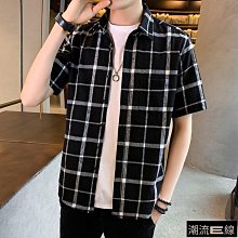 夏季短袖襯衫男 韓版修身襯衫 潮流休閒襯衣◇□♙夏季七分袖襯衫男薄款韓版修身潮流帥氣學生立領短袖白襯衣中 歷史價格詳細信息