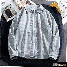 格子襯衫 男長袖襯衫 寬松休閑大碼 帥氣韓版 襯衣外套 港風春秋季 薄款 潮流 歷史價格詳細信息