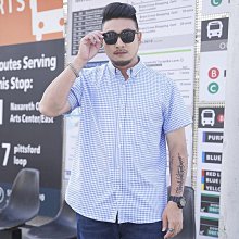 大尺碼襯衫 加大尺碼男裝 條紋襯衫 大碼男式夏季新款短袖襯衫 肥佬商務條紋尖領襯衣胖哥 休閒上裝 歷史價格詳細信息