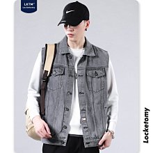 牛仔馬甲男 寬松大碼 無袖坎肩工裝 大口袋背心外套 美式復古 歷史價格詳細信息