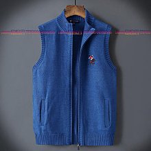 正品高品質針織馬甲男秋冬季刺繡毛線衣立領坎肩外套馬夾休閑背心【zero潮流屋】 歷史價格詳細信息
