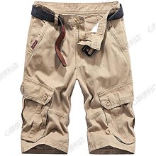 夏季男士多口袋工裝休閑短褲水洗紗卡復古五分褲寬松大褲衩 歷史價格詳細信息