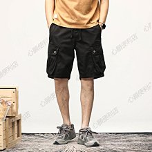 夏季男士多口袋工裝休閑短褲水洗紗卡復古五分褲寬松大褲衩 歷史價格詳細信息