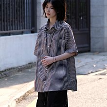 Ja1從不熬夜日系復古工裝豎條紋短袖襯衫男女情侶cityboy百搭外套-心願便利店 價格比較,價格查詢,歷史價格詳細信息