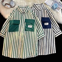 短袖襯衫 夏季薄款 條紋襯衫外套男 高品質 潮牌ins休閒衣服 短袖男 潮流男士短袖襯衫-潮男服飾 歷史價格詳細信息