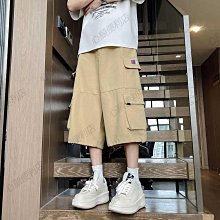美式潮牌機能風多口袋工裝短褲男夏季薄寬松直筒運動闊腿五分褲子-心願便利店 歷史價格詳細信息