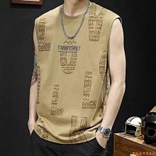 男士休閒健身印花t恤背心 韓版寬松運動背心 男生汗背心 夏季男生坎肩背心 日系情侶無袖背心 男生圓領背心上衣满599免運 歷史價格詳細信息