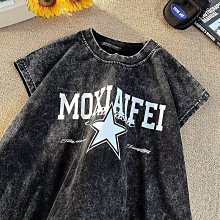 M-5XL水洗做舊落肩五分袖 大學t 歐美 街頭復古T恤 短袖t恤 男女同款 嘻哈短袖上衣 圓領五分袖 短袖男 T恤男 歷史價格詳細信息