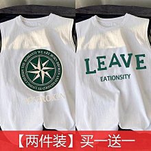 無袖t恤男潮夏季運動健身籃球坎肩砍袖上衣男生潮牌冰絲背心男款-毛毛男裝 歷史價格詳細信息