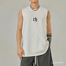 歐美風無袖T恤男士夏季薄款速干背心骷髏頭印花潮ins個性運動坎肩 歷史價格詳細信息