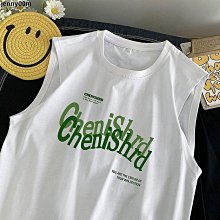 背心男夏季潮流ins寬松字母印花無袖t恤大碼運動嘻哈外穿坎肩上衣-毛毛男裝 歷史價格詳細信息