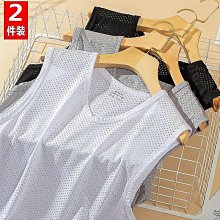 2件裝男士夏季連帽背心清涼透氣坎肩連帽衫情侶兄弟個性無袖背心-毛毛男裝 歷史價格詳細信息